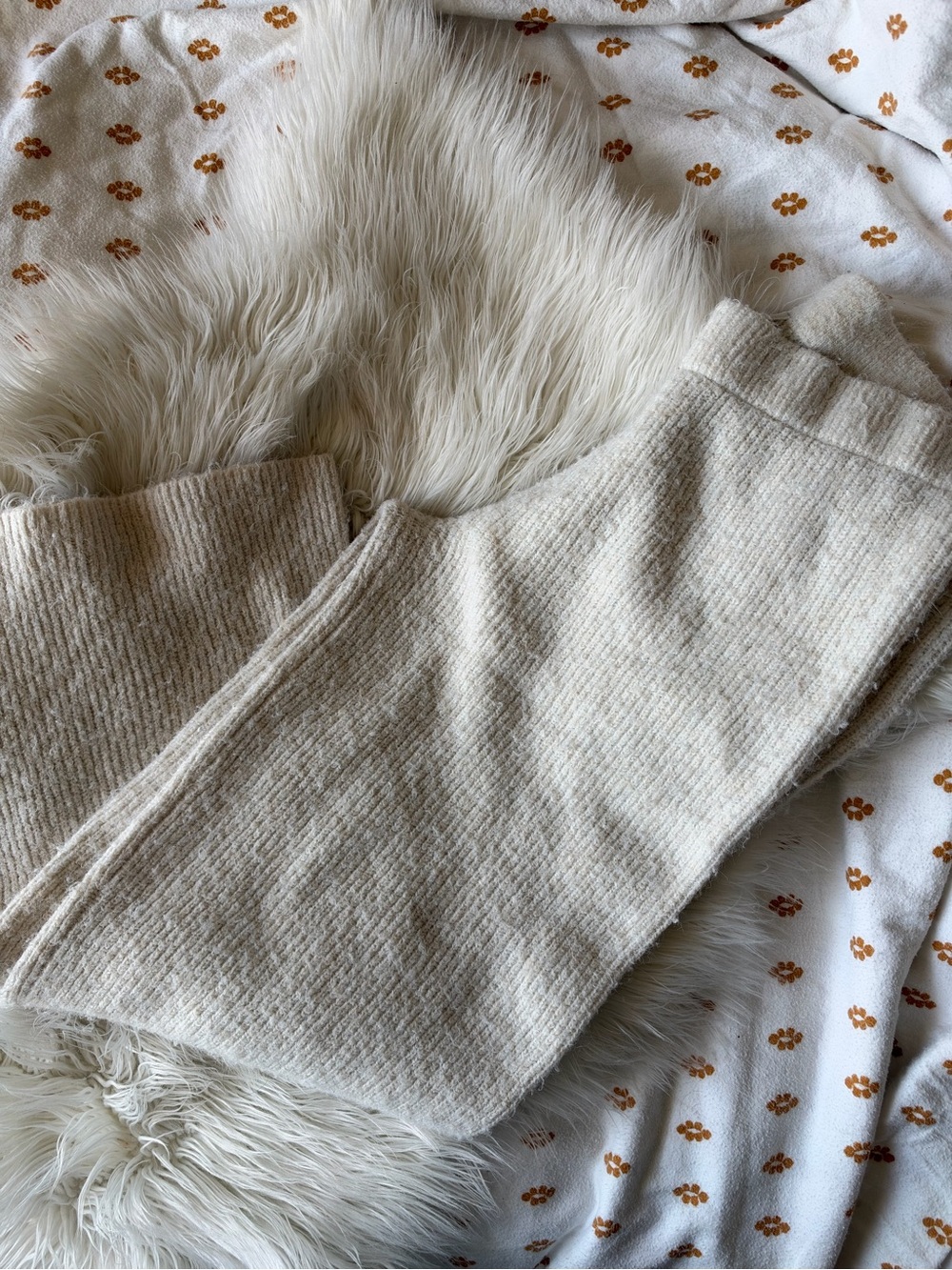 a new day Oatmeal Ribbed Wide-Leg Knit Pants